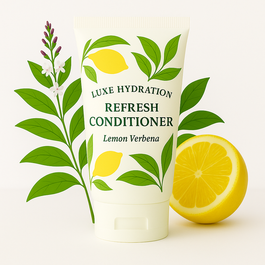 Lemon verbena conditioner in 30ml size for hotels and rentals, with white musk and basil notes for soft, refreshed hair