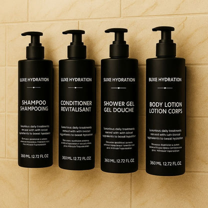 360ml conditioner in elegant Fragrance blend, enriched with amber wood and jasmine, perfect for boutique hotel amenities