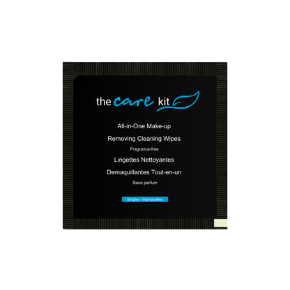 Makeup removing wipes, fragrance-free and individually wrapped, ideal for hotels, spas, travel, or personal care use