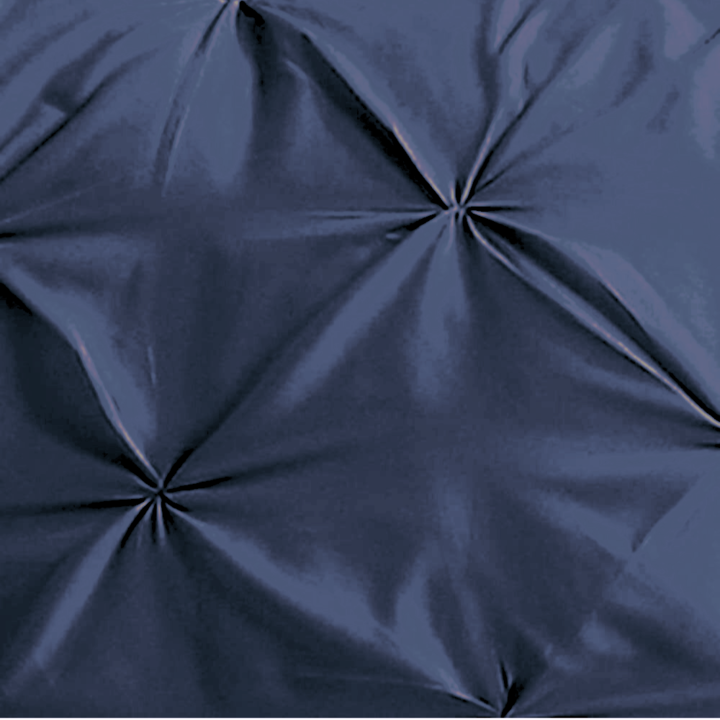 Pintuck Comforter Set 3 Pieces - Navy - Close up