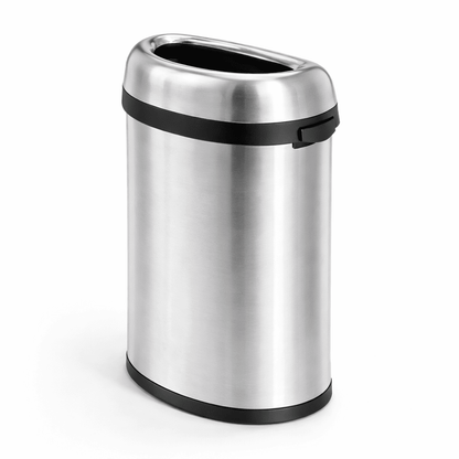 Stainless Steel Trash Can w/ Wide Open Top - Premium Trash Cans & Wastebaskets.