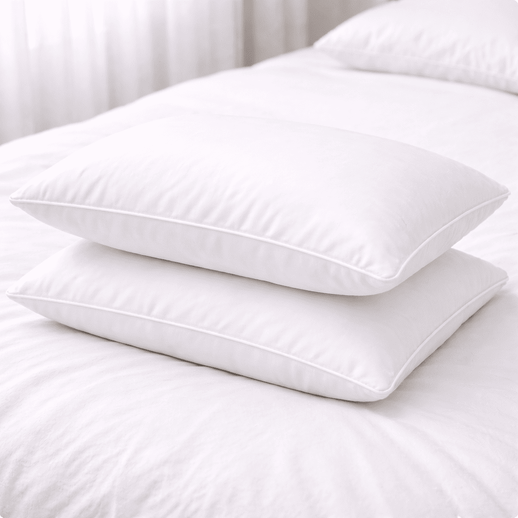 Comfortable medium firm pillow, ideal for guest rooms, hotels, and home bedding