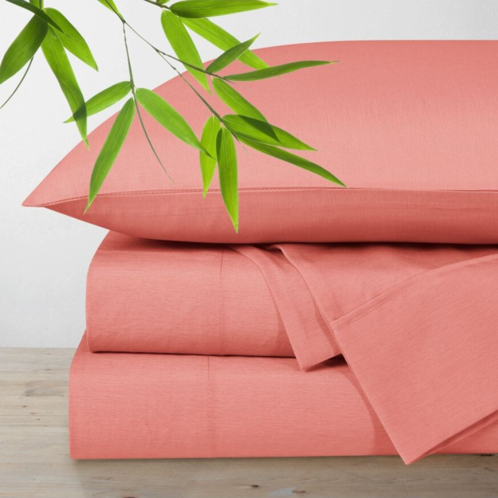 Polyester Bamboo Blend Sheet Set 4 Piece - Rose