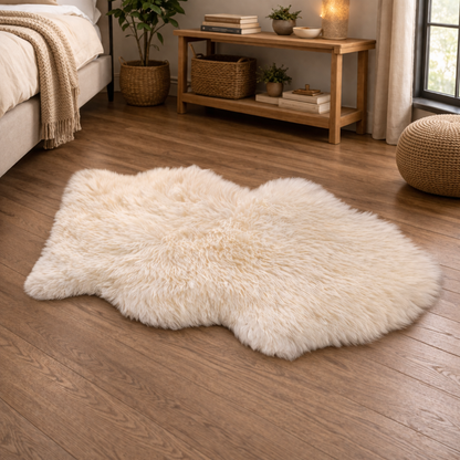 Sheepskin rug bulk wholesale, soft plush rug for hotels, guest rooms, and hospitality interior décor