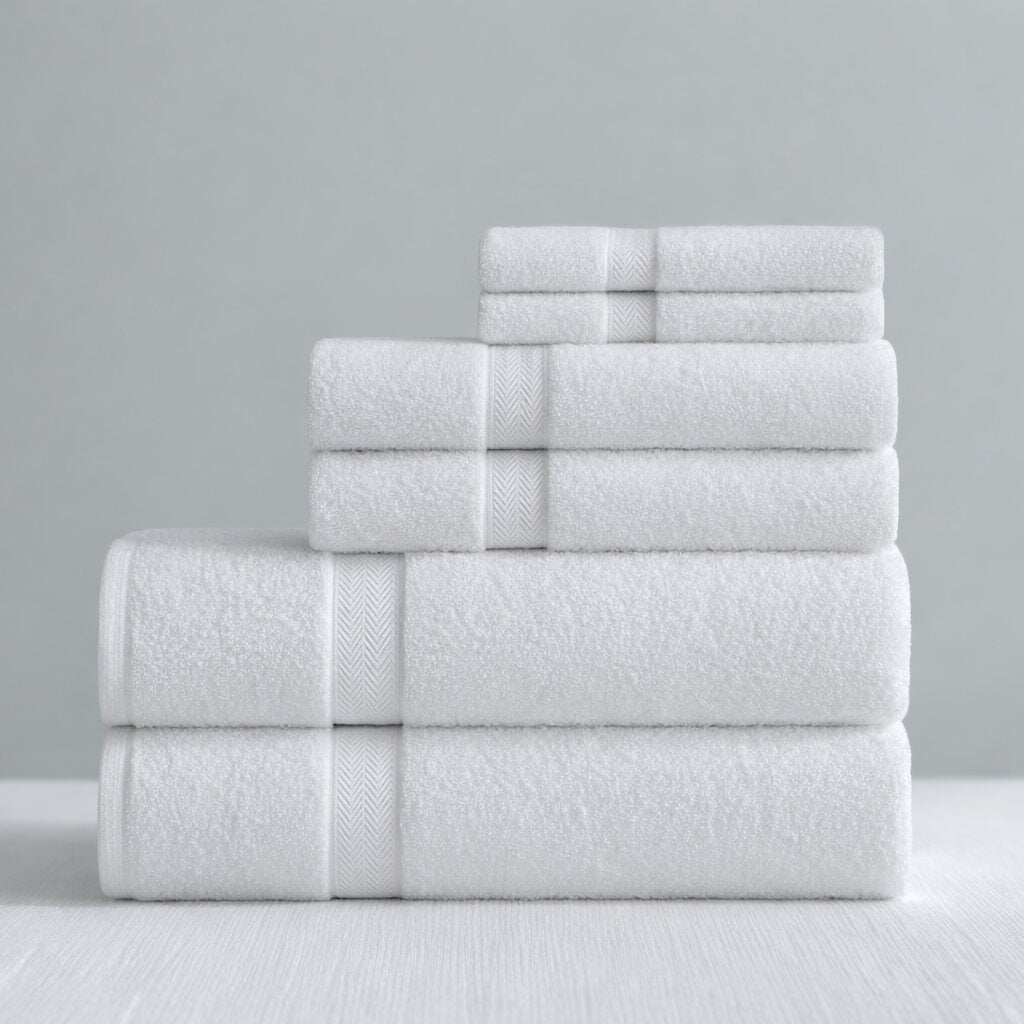 Bathroom towel linen pack, cotton set for hotels, spas, and guest bathroom supply