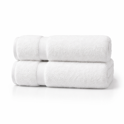 Bulk bath towels, high absorbency cotton towels for hotels, spas, and guest bathroom use