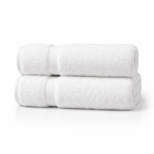 Bulk bath towels, high absorbency cotton towels for hotels, spas, and guest bathroom use