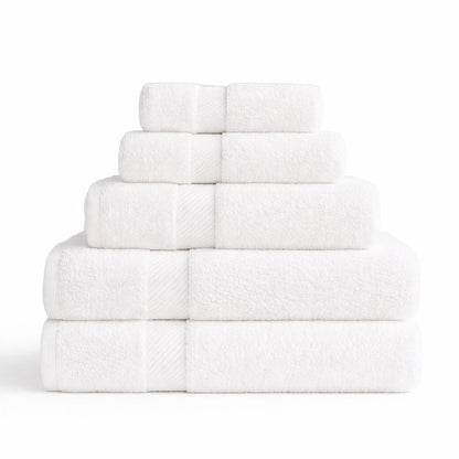 Guest bath linen package, absorbent cotton towels for hospitality and hotel supply