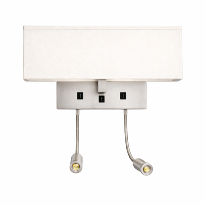 Modern Bedside Wall Lamp with Integrated Reading Light