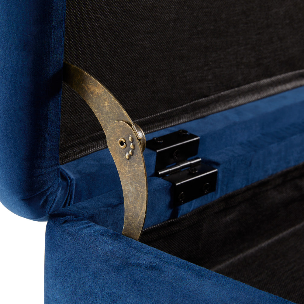 Marcella Storage Bench: Navy Blue