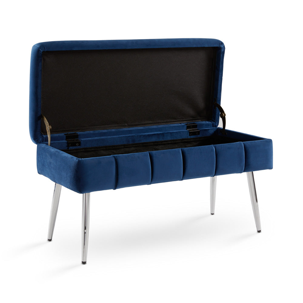 Marcella Storage Bench: Navy Blue by Canadian Hotel Supplies