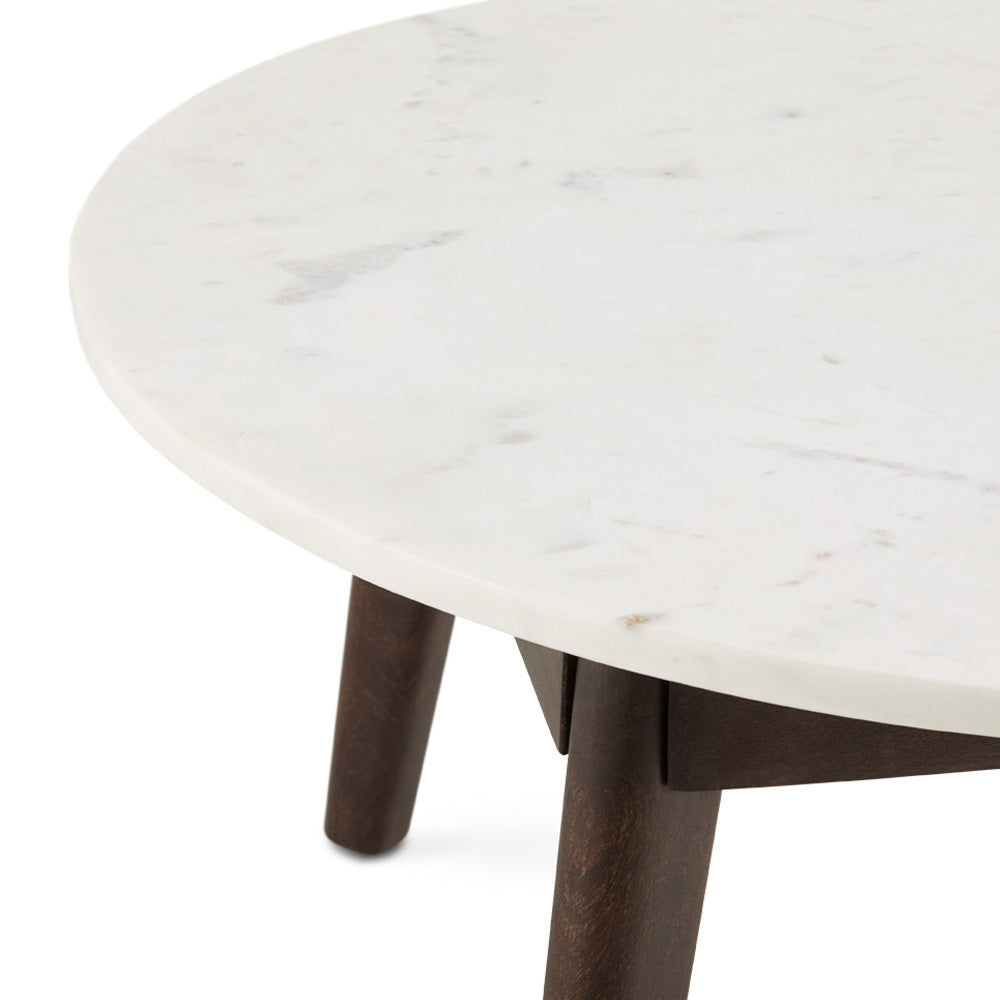Marble top round dining table