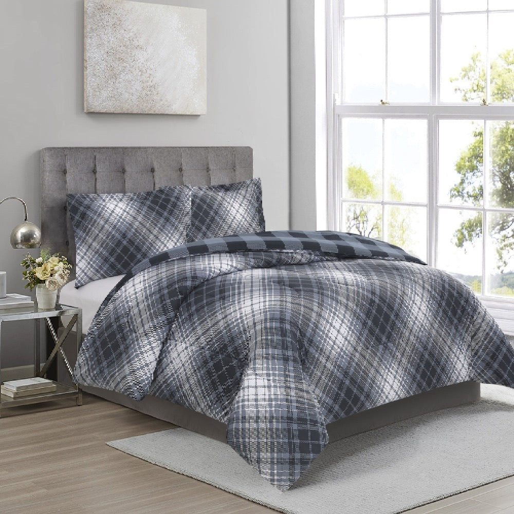 3-piece comforter set for hotels, Airbnb, and motels, includes soft comforter and pillow shams, ideal for frequent guest use