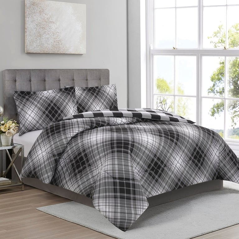 3-piece comforter set for hotels, Airbnb, and motels, includes soft comforter and pillow shams, ideal for frequent guest use