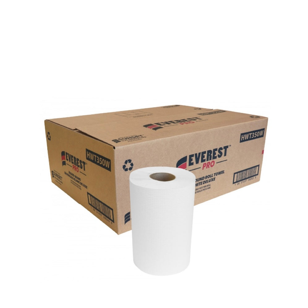 Cleaning Surfaces Made Easy: Everest Pro White Paper Towels for Superior Absorbency - Available at Canadian Hotel Supplies. Order now!