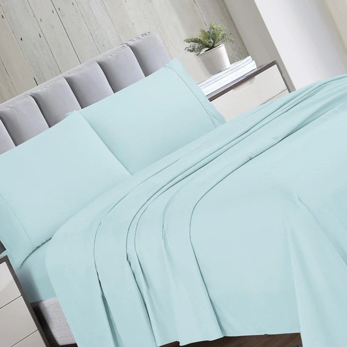 "Luxurious 4-Piece Bed Sheet Set in Multiple Colors"- Aqua