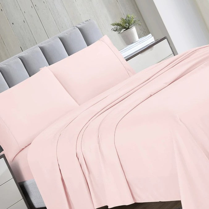 Wrinkle-Resistant and Fade-Resistant Microfiber Sheets - Blush