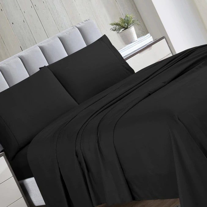 Soft and Breathable Microfiber Sheets for Ultimate Comfort- Black