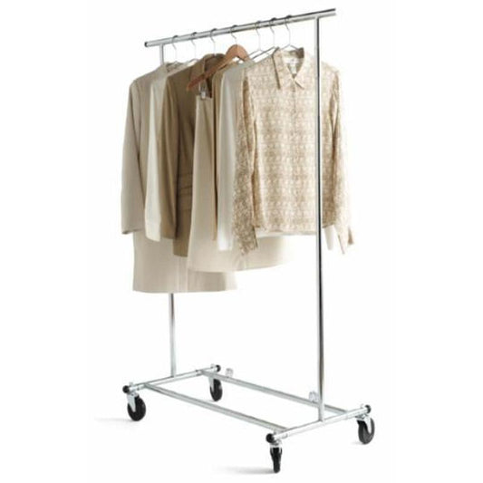 Improve clothing storage effortlessly with our durable chrome-plated steel clothing rack.
