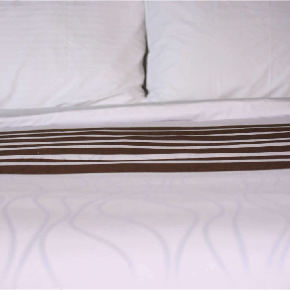 Stylish Bedroom Decor: Embrace relaxation with our lightweight and hypoallergenic Brown Wave Top Sheet.