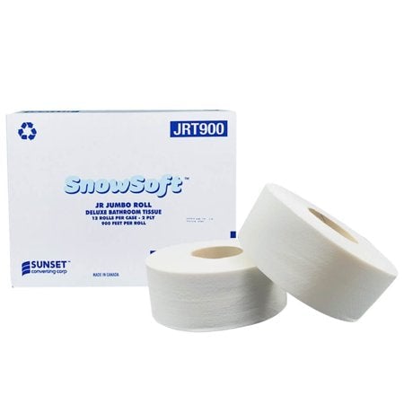 Ultimate High-Traffic Solution: Snowsoft Jumbo Roll 2ply - 900 sheets/roll - shop now at Canadian Hotel Supplies