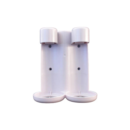 Double 250ml (9oz) ABS Plastic Hotel Liquid Amenities Bottles Holder - White - Canadian Hotel Supplies