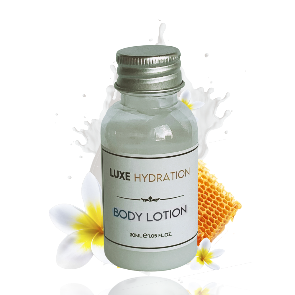Revitalize your skin with Luxe Hydration Lotion - a lavish blend of botanicals for 24-hour hydration in a 30ml bottle