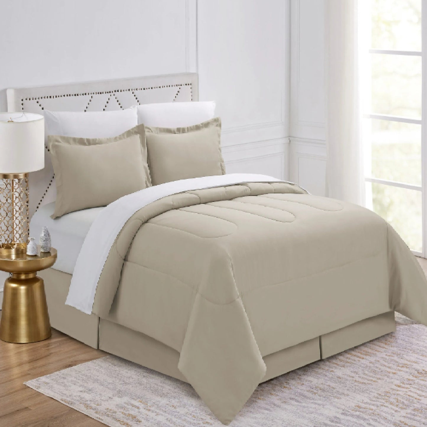 Sumptuously Soft and Breathable Cotton Bedding Ensemble - Beige