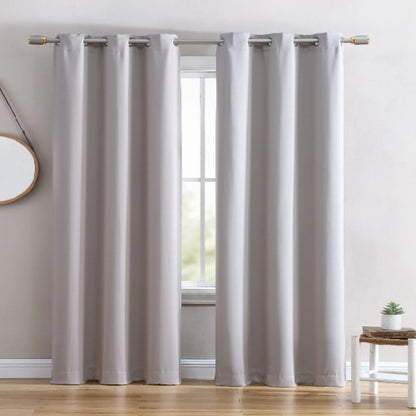 Ring Top Solid Blackout Thermal Grommet Single Curtain Panel White