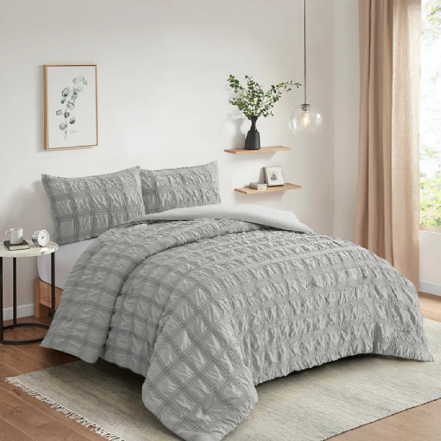 Breathable and Stylish Bedding Set for Year-Round Comfort - Grey