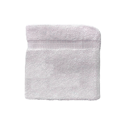 White cotton towels wholesale for hotel chains HH Series - Washcloth- different fold view dobby border towels