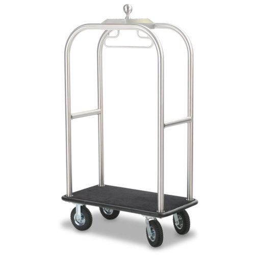 Luxury Curved Hotel Bellman Cart Modern Anti-Finger Print