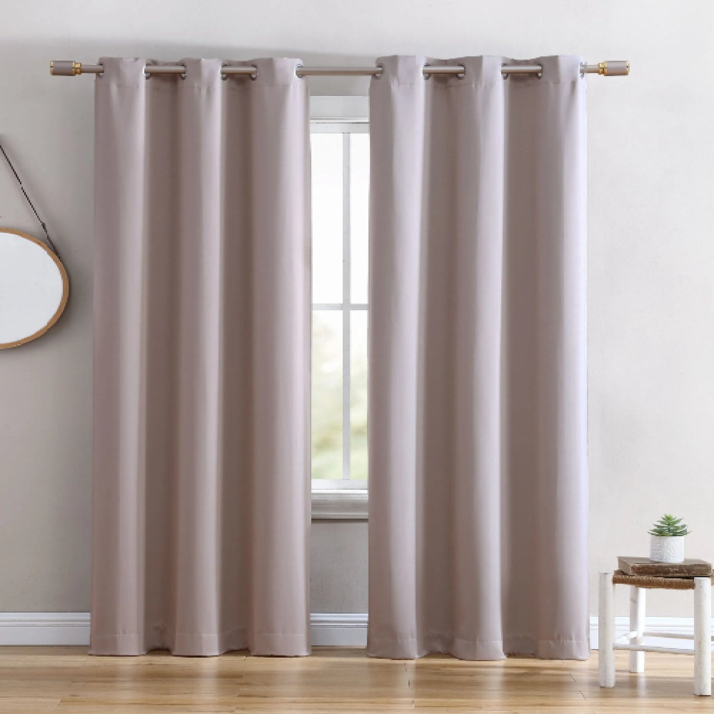 Durable grommet-top curtain panel ideal for hospitality use, designed for quick hanging in inns, resorts, or short-term rentals