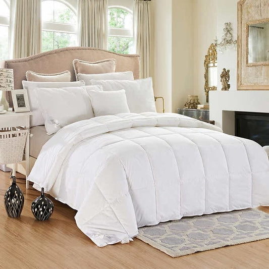 Exquisite Collection Silk Duvet: Queen Size, White, 100% Mulberry Silk Filling & Cover, Boxed + Double Stitched, Hypoallergenic Luxury for Year-Round Comfort.