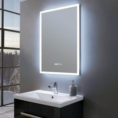 LED bathroom mirror with touch control for hotels and Airbnb, ideal for bulk bathroom supply 