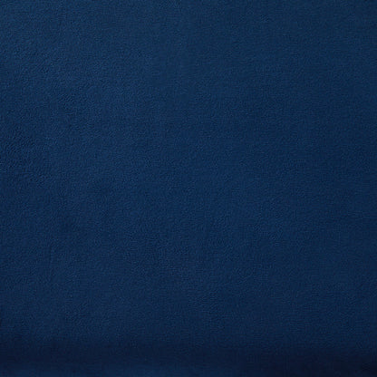 Close-up of blue velvet Marcella storage bench upholstery fabric texture, soft and smooth, ideal for modern furniture, hotel benches, chairs, or accent seating.