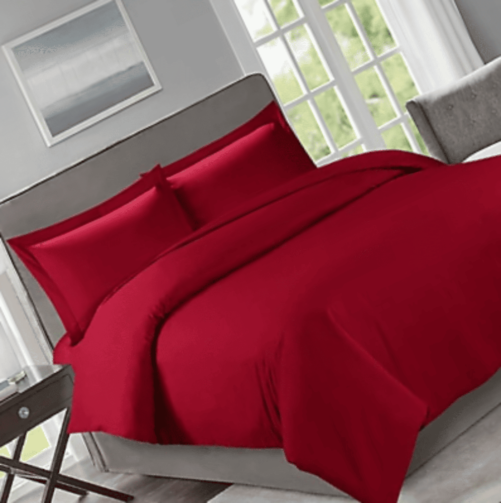 HYC Design -  Red 3 pc solid duvet mini cover set