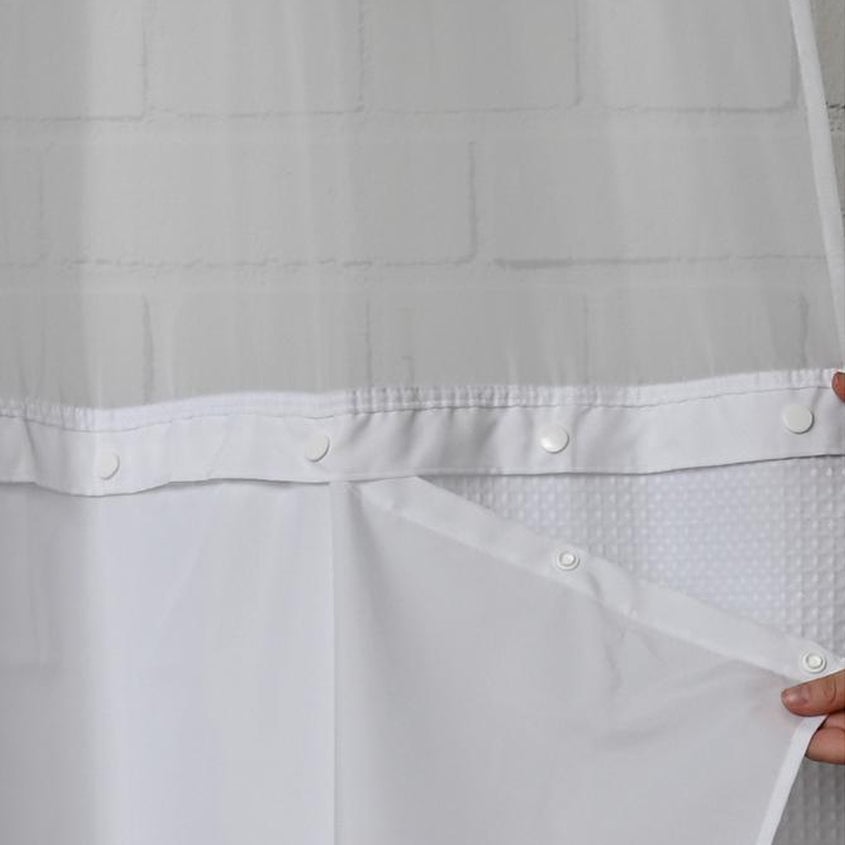 Removable shower curtain liner for hotels, Airbnb, and motels, ideal for hotel bathroom supply 