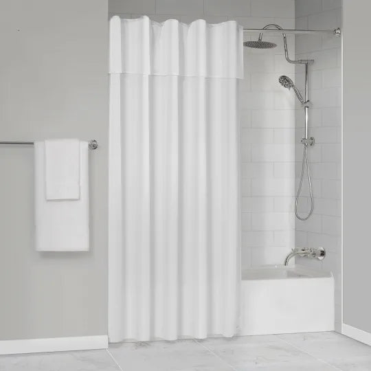 Hook Less Valance Wide Stripe Shower Curtain Success